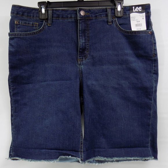 Lee Pants - Lee Bermuda Mid-Rise Stormy Lines Denim Shorts Size 18M NWT